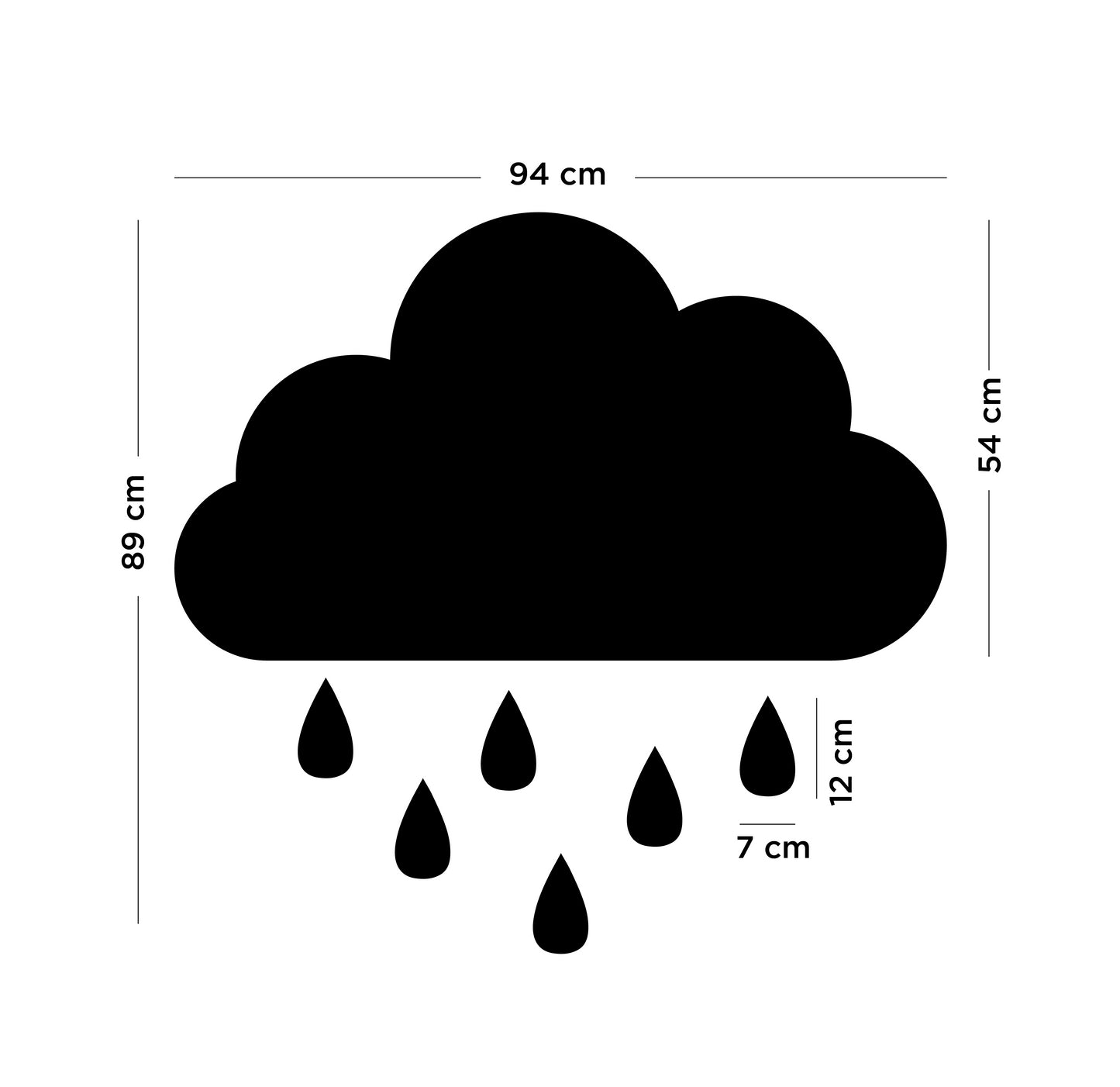 Magnettafel mit Wolken und Regentropfen