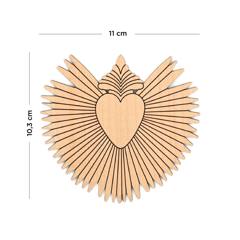 MAGNETISCHES EX-VOTO AUS HOLZ - STRAHLENDES HERZ / Magnetisches Ex-Voto-Holz - Strahlendes Herz